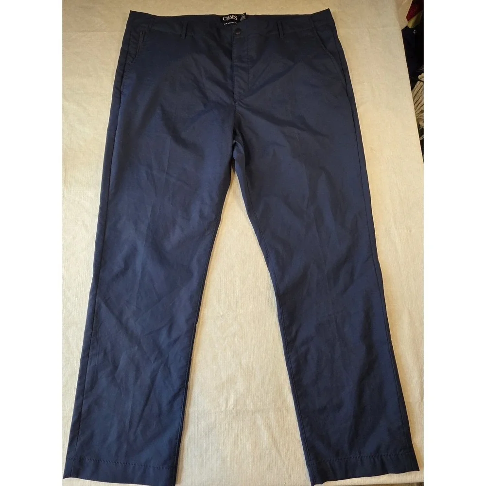 Chaps Men's Golf Pants 40x30 Blue Slim Straight Fit Stretch Chino Performance... - Picture 2 of 8